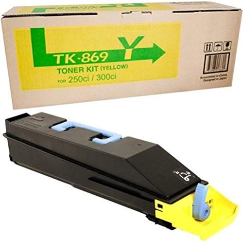 Kyocera 1T02JZACS0 Model TK-869Y Yellow Toner Cartridge For use with Kyocera/Copystar CS-250ci, CS-300ci, TASKalfa 250ci and 300ci Color Multifunction Laser Printers; Up to 12000 Pages Yield at 5% Average Coverage; UPC 632983013601 (1T02-JZACS0 1T02J-ZACS0 1T02JZ-ACS0 TK869Y TK 869Y)