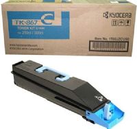Kyocera 1T02JZCUS0 Model TK-867C Cyan Toner Cartridge For use with Kyocera TASKalfa 250ci and 300ci Color Multifunction Laser Printers, Up to 12000 Pages Yield at 5% Average Coverage, UPC 632983013076 (1T02-JZCUS0 1T02J-ZCUS0 1T02JZ-CUS0 TK867C TK 867C) 