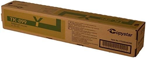 Kyocera 1T02K0ACS0 Model TK-899Y Yellow Toner Cartridge For use with Kyocera/Copystar CS-205C, CS-255C, FS-C8025MFP, FS-C8520MFP, FS-C8525MFP, TASKalfa 205c, 255 and 255c Multifunctional Printers; Up to 6000 Pages Yield at 5% Average Coverage; UPC 632983019023 (1T02-K0ACS0 1T02K-0ACS0 1T02K0-ACS0 TK899Y TK 899Y) 