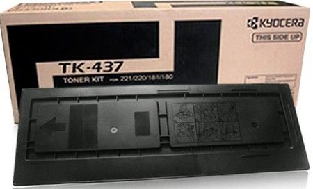 Kyocera 1T02KH0US0 Model TK-437 Black Toner Cartridge for use with Kyocera ECOSYS TASKalfa 180, 181, 220 and 221 Printers, Up to 15000 pages at 5% coverage, New Genuine Original OEM Kyocera Brand, UPC 632983015438 (1T02-KH0US0 1T02 KH0US0 1T02KH0-US0 1T02KH0 US0 TK437 TK 437) 