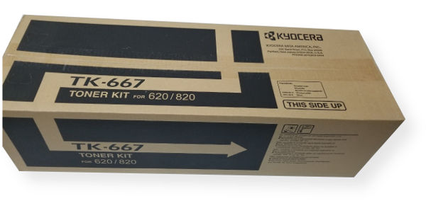 Kyocera 1T02KP0US0 Model TK-667 Black Toner Cartridge for use with Kyocera TASKalfa 620 and 820 Printers, Up to 55000 pages at 5% coverage, New Genuine Original OEM Kyocera Brand, UPC 632983015100 (1T02-KP0US0 1T02 KP0US0 1T02KP0-US0 1T02KP0 US0 TK667 TK 667) 