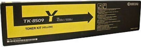 Kyocera 1T02LCAAS0 Model TK-8509Y Yellow Toner Cartridge for use with Kyocera TASKalfa 4550ci and 5550ci Printers, Up to 20000 pages at 5% coverage, New Genuine Original OEM Kyocera Brand, UPC 632983021538 (1T02-LCAAS0 1T02 LCAAS0 1T02LC-AAS0 1T02LC AAS0 TK8509Y TK 8509Y TK-8509) 