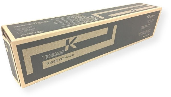 Kyocera 1T02LK0CS0 Model TK-8309K Black Toner Cartridge for use with Kyocera TASKalfa 3050ci, 3550ci and 3550ci Printers, Up to 25000 pages at 5% coverage, New Genuine Original OEM Kyocera Brand, UPC 632983030110 (1T02-LK0CS0 1T02 LK0CS0 1T02LK0-CS0 1T02LK0 CS0 TK8309K TK 8309k TK-8309) 