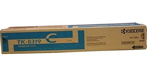 Kyocera 1T02MVCCS0 Model TK-8319C Cyan Toner Cartridge For use with Kyocera/Copystar CS-2550ci and TASKalfa 2550ci Color Multifunction Printers, Up to 6000 Pages Yield at 5% Average Coverage, UPC 632983027974 (1T02-MVCCS0 1T02M-VCCS0 1T02MV-CCS0 TK8319C TK 8319C)