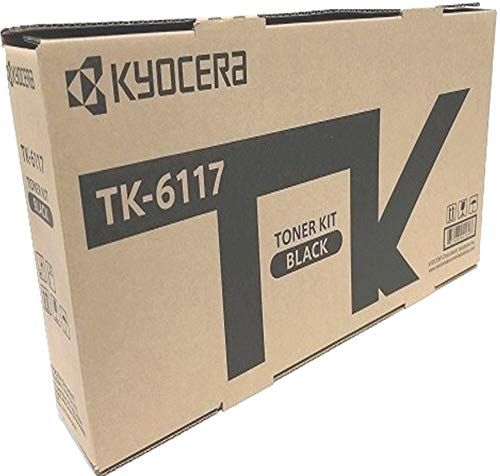 Kyocera 1T02P10US0 Model TK-6117 Black Toner Cartridge For use with Kyocera ECOSYS M4125idn and M4132idn A3 Black & White Multifunctional Systems, Up to 15000 Pages Yield at 5% Average Coverage, Includes Two Waste Toner Containers, UPC 632983041673 (1T02-P10US0 1T02P-10US0 1T02P1-0US0 TK6117 TK 6117)