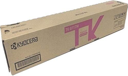 Kyocera 1T02P3BUS0 Model TK-8117M Magenta Toner Kit For use with Kyocera ECOSYS M8124cidn and M8130cidn Color Multifunctional Printers, Up to 6000 Pages Yield at 5% Average Coverage, Includes Waste Toner Container, UPC 632983047026 (1T02-P3BUS0 1T02P-3BUS0 1T02P3-BUS0 TK8117M TK 8117M)
