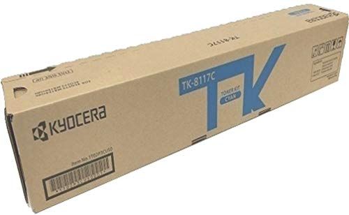 Kyocera 1T02P3CUS0 Model TK-8117C Cyan Toner Kit For use with Kyocera ECOSYS M8124cidn and M8130cidn Color Multifunctional Printers, Up to 6000 Pages Yield at 5% Average Coverage, Includes Waste Toner Container, UPC 632983047125 (1T02-P3CUS0 1T02P-3CUS0 1T02P3-CUS0 TK8117C TK 8117C)