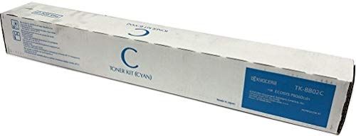 Kyocera 1T02RR0US0 Model TK-8802C Cyan Toner Cartridge For use with Kyocera ECOSYS P8060cdn A3 Color Laser Printer, Up to 20000 Pages Yield at 5% Average Coverage, UPC 632983046333 (1T02-RR0US0 1T02R-R0US0 1T02RR-0US0 TK8802C TK 8802C) 
