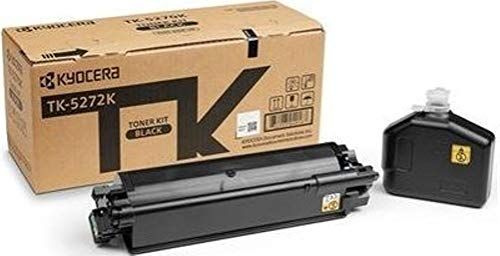 Kyocera 1T02TV0US0 Model TK-5272K Black Toner Kit For use with Kyocera Kyocera ECOSYS M6235cidn, M6630cidn, M6635cidn and P6230cdn A4 Multifunctional Printers; Up to 8000 Pages Yield at 5% Average Coverage; Includes Waste Toner Container; UPC 632983049181 (1T02-TV0US0 1T02T-V0US0 1T02TV-0US0 TK5272K TK 5272K)
