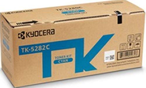 Kyocera 1T02TWCUS0 Model TK-5282C Cyan Toner Kit For use with Kyocera ECOSYS M6235cidn, M6635cidn and P6235cdn A4 Multifunctional Printers; Up to 11000 Pages Yield at 5% Average Coverage; Includes Waste Toner Container (1T02-TWCUS0 1T02T-WCUS0 1T02TW-CUS0 TK5282C TK 5282C)
