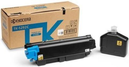 Kyocera 1T02TXCUS0 Model TK-5292C Cyan Toner Kit For use with Kyocera ECOSYS P7240cdn Color Network Printer, Up to 13000 Pages Yield at 5% Average Coverage, Includes Waste Toner Container (1T02-TXCUS0 1T02T-XCUS0 1T02TX-CUS0 TK5292C TK 5292C)