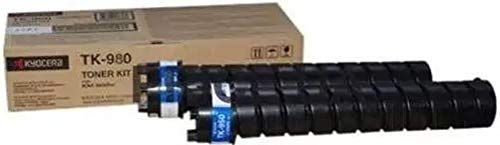 Kyocera 1T05J00US0 Model TK-980 Black Toner Cartridge (Pack of 2) For use with Kyocera TASKalfa 2420W Monochrome Wide Format Multifunctional Printer, Up to 1000 Pages Yield at 5% Average Coverage, UPC 632983024386 (1T05-J00US0 1T05J-00US0 1T05J0-0US0 TK980 TK 980) 