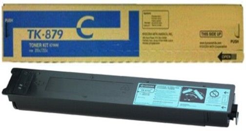 Kyocera 1T05JCCCS0 Model TK-879C Cyan Toner Cartridge For use with Kyocera/Copystar CS-550c, CS-650c, CS-750c, TASKalfa 550c, 650c and 750c Color Multifunction Laser Printers; Up to 26500 Pages Yield at 5% Average Coverage; UPC 632983016329 (1T05-JCCCS0 1T05J-CCCS0 1T05JC-CCS0 TK879C TK 879C) 
