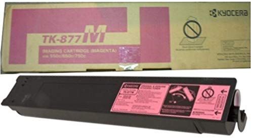 Kyocera 1T05JNBUS0 Model TK-877M Magenta Toner Cartridge For use with Kyocera TASKalfa 550c, 650c and 750c Color Multifunction Laser Printers; Up to 36,500 Pages Yield at 5% Average Coverage; UPC 700580347860 (1T05-JNBUS0 1T05J-NBUS0 1T05JN-BUS0 TK877M TK 877M)