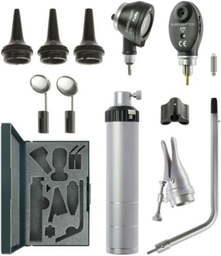 Mabis 20-816-000 Otoscope/Ophthalmoscope Basic Combilight Set, EUROLIGHT ophthalmoscope head E10 with correction lens wheel of stages +/- 20 diopters and six diaphragms, Large examination field of the fundus of the eyes (20-816-000 20816000 20816-000 20-816000 20 816 000)