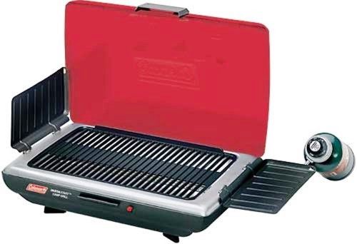 Coleman 2000004119 Perfectflow Instastart Portable Grill, Red/Black, Pressure-Control system, 11000-BTU tube burner, WindBlock Wind shielding system for maximum heat, InstaStart Matchless lighting system, Removable porcelain coated grill grate, Grease-management system with removable dishwasher-safe tray, Spacious 180 sq. in. (1161.28 sq. cm) cooking surface, Made in China, UPC 076501227840 (200-0004119 2000-004119 20000-04119 200000-4119 2000004-119)