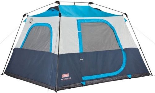 Coleman 2000015606 Six-Person Instant Cabin Tent, Navy/Blue/Tan; Exclusive WeatherTec System Keeps you dry Guaranteed; Set up or take down any Instant Tent in a minute or less; Fully-taped tent, no rainfly needed; Heavy-duty fabric is two times thicker than standard tent fabric; UPC 076501117479 (200-0015606 2000-015606 20000-15606 200001-5606 2000015-606)