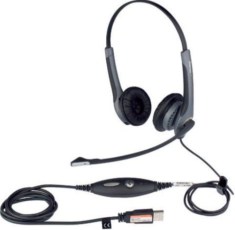 GN Netcom 20001-496 Jabra GN2000 USB CIPC Duo Headset, Semi-open Headphones Form Factor, Dynamic Headphones Technology, Wired Connectivity Technology, Stereo Sound Output Mode, 150 - 6800 Hz Response Bandwidth, Boom Type, Mono Microphone Operation Mode, 1 x USB - 4 pin USB Type A Connector Type, Replaced 20001-392 20001392, UPC 706487012009 (20001496 20001-496 20001 496 GN2000 GN-2000 GN 2000)