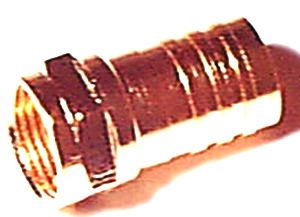Steren 200-036 RG6 F Series Connectors with Crimp Sleeve, Gold-Plated Brass, F Plug Crimp RG6 1/2