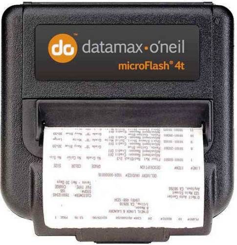 Datamax 200114-100 Model MF4T microFlash 4t Enhanced Portable Ultra-Rugged Receipt Printer with Linerless Label Capability and Stationary Belt Clip, Direct thermal, 203 dots per inch (8 dots per mm), 4.10 (104 mm) print width, 2 per second (51 mm per second), 2.25