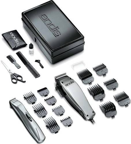 Andis 20140 Model MC-2/BTB Clipper/Trimmer Combo 23-Piece Haircutting Kit, Easy-to-use numbered guide combs enable a professional looking cut, Cuts all hair types and lengths, High-quality stainless-steel blades for long cutting life, 7200 Strokes per Minute, Volts 120V / Frequency 60Hz, 6.88 in. Length, Weight 1.00 lbs., UPC 040102201400 (20-140 201-40 MC2BTB MC-2-BTB MC2/BTB)