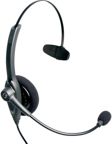 VXI 201818 Passport 10P DC Over the Head Monaural Single-wire Headset, Use with Plantronics and P-series direct connect cords, Single-wire design gives you a greater range of motion, Noise-canceling microphone filters out unwanted background noise, so you can more easily hear and be heard (201-818 201 818)