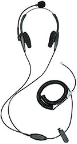 VXI 201858 Passport 20-12DC Over the Head Binaural Noise-Canceling Headset with Modular Jack Connection, Noise canceling microphone greatly reduces background noise for a more professional sounding call, Durable components for long product life, Adjustable ratchet headband for secure, comfortable fit, Left or right side microphone placement (201-858 201 858 2012DC 20 12DC)