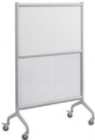 Safco 2018WPS Rumba Screen Screen Whiteboard/Polycarbonate 36W x 54H, Satin Anodized Paint/Finish, Two Skate Wheel with Brake, 75mm (3") diameter Wheel/Caster Size, Polycarbonate (panel)/Magnetic Whiteboard/Aluminum Frame Materials, GREENGUARD, Dimensions 36"w x 16"d x 54"h, Weight 18 lbs. (2018-WPS 2018 WPS) 