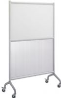 Safco 2021WPS Rumba Screen Whiteboard/Polycarbonate 42W x 66H, Satin Anodized Paint/Finish, Two Skate Wheel with Brake, 75mm (3") diameter Wheel/Caster Size, Polycarbonate (panel)/Magnetic Whiteboard/Aluminum Frame Materials, GREENGUARD, Dimensions 42"w x 16"d x 66"h, Weight 22 lbs. (2021-WPS 2021 WPS) 