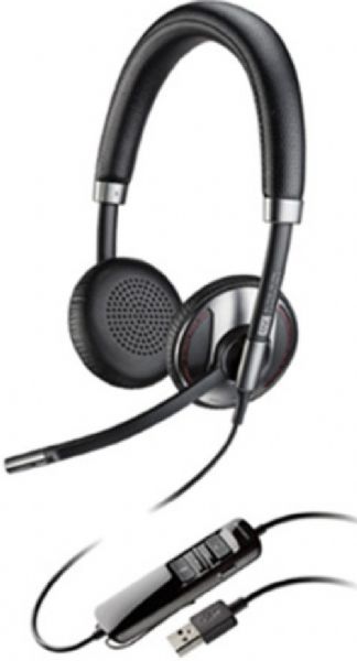 Plantronics 202580-01 Blackwire C725 USB Corded Stereo Headset, Smart Sensor Technology, Active Noise Canceling Technology, PC Wideband and DSP Technology, Noise-Canceling Microphone, Connects Via USB, In-Line Volume, Mute, Talk, End Controls, In-Call Indicator Light, Carrying Case Included, Compatible with UC Standard, UPC 017229146464 (202580-01 202580 01 20258001 C725)