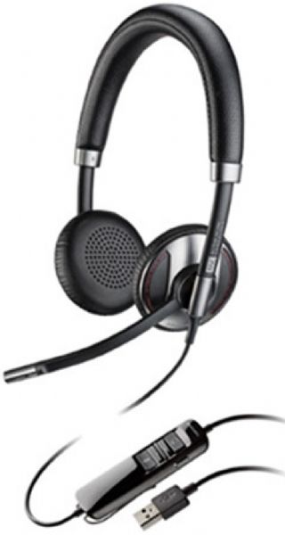 Plantronics 202581-01 Blackwire C725-M USB Corded Stereo Headset, Smart Sensor Technology, Active Noise Canceling Technology, PC Wideband and DSP Technology, Noise-Canceling Microphone, Connects Via USB, In-Line Volume, Mute, Talk, End Controls, In-Call Indicator Light, Carrying Case Included, Optimized for Microsoft Lync, UPC 017229156463 (202581-01 202581 01 20258101 C725-M C725 M C725M)
