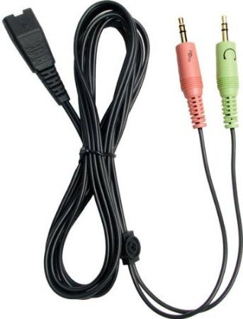 VXI 202687 Model 1030P Cord Lower Sound Card Cord without Translator, Fits with TalkPro SP and P-Series headsets, Flat quick disconnect and two 3.5 mm Stereo Jacks, UPC 607972026870 (202-687 202 687)