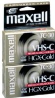 Maxell 203020 Premium High Grade HGX-GOLD TC-30 Camcorder Video Cassette (2 Pack), Premim quality, extremely durable camcorder tape, Offers outstanding performance in VHS-C camcorders, Easily plays back in all VCR's (Adapter Necessary), 30 minute recording time (SP mode), UPC 025215203022 (203-020 203 020) 
