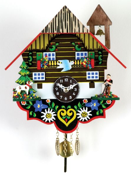 River City Clocks 2030Q-08 Painted Chalet with Alpine Horn Player and Chimney (2030Q08 2030Q 08)