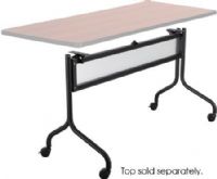Safco 2031BL Impromptu Base for 60"W and 72"W Tables, Black, Dual Casters (2 Locking), 2-1/2" Diameter Wheel/Caster, Polycarbonate Modesty Panel, 1-1/4" Steel (12 Gauge) Tube for Base, GREENGUARD, ANSI/BIFMA Meets Industry Standards, Dimensions 49 1/4"w x 24"d x 28"h, Weight 19 lbs., UPC 073555203028 (2031BL 2031-BL 2031 BL) 