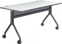 Safco 2036GRBL Rumba 60 x 30 Rectangle Table, Gray Top/Black Base, Integrated Cable Management, ANSI/BIFMA Meets Industry Standard, Powder Coat Finish Paint/Finish, Top Dimension 60"w x 30"d x 1"h, Dual Wheel Casters (two locking), 3" Diameter Wheel / Caster Size, 14-Gauge Steel and Cast Aluminum Legs, Steel Frame Base (2036GRBL 2036-GRBL 2036 GRBL) 