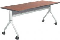 Safco 2038CYSL Rumba 72 x 30 Rectangle Table, Cherry Top/Metallic Gray Base, Integrated Cable Management, ANSI/BIFMA Meets Industry Standard, Powder Coat Finish Paint/Finish, Top Dimension 72"w x 30"d x 1"h, Dual Wheel Casters (two locking), 3" Diameter Wheel / Caster Size, 14-Gauge Steel and Cast Aluminum Legs, Steel Frame Base (2038CYSL 2038-CYSL 2038 CYSL) 