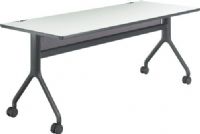Safco 2038GRBL Rumba 72 x 30 Rectangle Table, Gray Top/Black Base, Integrated Cable Management, ANSI/BIFMA Meets Industry Standard, Powder Coat Finish Paint/Finish, Top Dimension 72"w x 30"d x 1"h, Dual Wheel Casters (two locking), 3" Diameter Wheel / Caster Size, 14-Gauge Steel and Cast Aluminum Legs, Steel Frame Base (2038GRBL 2038-GRBL 2038 GRBL) 