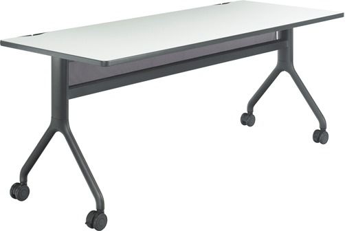 Safco 2038GRBL Rumba 72 x 30 Rectangle Table, Gray Top/Black Base, Integrated Cable Management, ANSI/BIFMA Meets Industry Standard, Powder Coat Finish Paint/Finish, Top Dimension 72