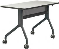 Safco 2039GRBL Rumba 48 x 24 Rectangle Table, Gray Top/Black Base, Integrated Cable Management, ANSI/BIFMA Meets Industry Standard, Powder Coat Finish Paint/Finish, Top Dimension 48"w x 24"d x 1"h, Dual Wheel Casters (two locking), 3" Diameter Wheel / Caster Size, 14-Gauge Steel and Cast Aluminum Legs, Steel Frame Base (2039GRBL 2039-GRBL 2039 GRBL) 