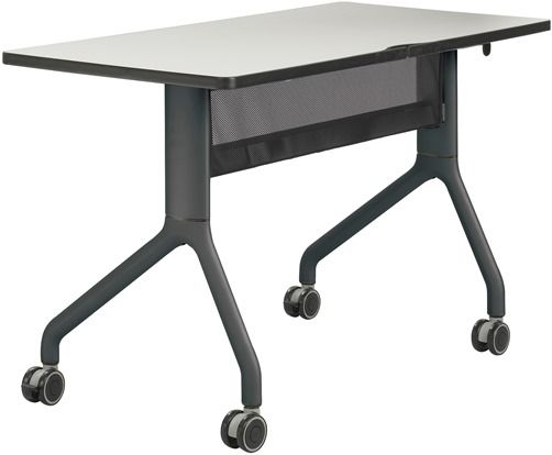 Safco 2039GRBL Rumba 48 x 24 Rectangle Table, Gray Top/Black Base, Integrated Cable Management, ANSI/BIFMA Meets Industry Standard, Powder Coat Finish Paint/Finish, Top Dimension 48