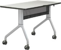 Safco 2039GRSL Rumba 48 x 24 Rectangle Table, Gray Top/Metallic Gray Base, Integrated Cable Management, ANSI/BIFMA Meets Industry Standard, Powder Coat Finish Paint/Finish, Top Dimension 48"w x 24"d x 1"h, Dual Wheel Casters (two locking), 3" Diameter Wheel / Caster Size, 14-Gauge Steel and Cast Aluminum Legs, Steel Frame Base (2039GRSL 2039-GRSL 2039 GRSL) 
