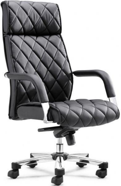 Zuo Modern 204100 Regal Office Chair in Black, Contemporary / Modern Style, Aluminum Frame and Base, High Back, Full Swivel, Regal Product Collection, 19