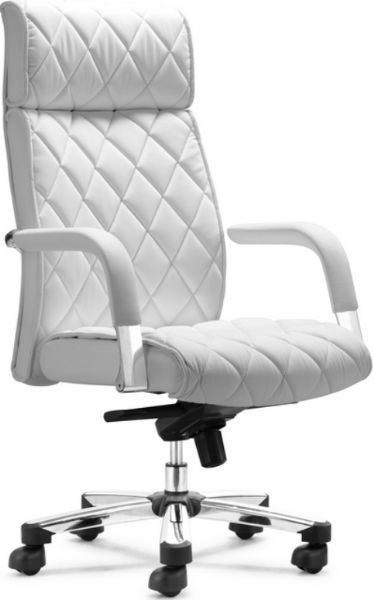 Zuo Modern 204101 Regal Office Chair in White, Contemporary / Modern Style, Aluminum Frame and Base, High Back, Full Swivel, Regal Product Collection, 19