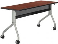 Safco 2042CYSL Rumba 60 x 24 Rectangle Table, Cherry Top/Metallic Gray Base, Integrated Cable Management, ANSI/BIFMA Meets Industry Standard, Powder Coat Finish Paint/Finish, Top Dimension 60"w x 24"d x 1"h, Dual Wheel Casters (two locking), 3" Diameter Wheel / Caster Size, 14-Gauge Steel and Cast Aluminum Legs, Steel Frame Base (2042CYSL 2042-CYSL 2042 CYSL) 