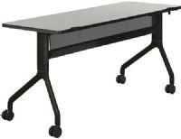 Safco 2042GRBL Rumba 60 x 24 Rectangle Table, Gray Top/Black Base, Integrated Cable Management, ANSI/BIFMA Meets Industry Standard, Powder Coat Finish Paint/Finish, Top Dimension 60"w x 24"d x 1"h, Dual Wheel Casters (two locking), 3" Diameter Wheel / Caster Size, 14-Gauge Steel and Cast Aluminum Legs, Steel Frame Base (2042GRBL 2042-GRBL 2042 GRBL) 