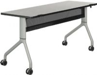 Safco 2042GRSL Rumba 60 x 24 Rectangle Table, Gray Top/Metallic Gray Base, Integrated Cable Management, ANSI/BIFMA Meets Industry Standard, Powder Coat Finish Paint/Finish, Top Dimension 60"w x 24"d x 1"h, Dual Wheel Casters (two locking), 3" Diameter Wheel / Caster Size, 14-Gauge Steel and Cast Aluminum Legs, Steel Frame Base (2042GRSL 2042-GRSL 2042 GRSL) 