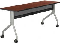 Safco 2043CYSL Rumba 72 x 24 Rectangle Table, Cherry Top/Metallic Gray Base, Integrated Cable Management, ANSI/BIFMA Meets Industry Standard, Powder Coat Finish Paint/Finish, Top Dimension 72"w x 24"d x 1"h, Dual Wheel Casters (two locking), 3" Diameter Wheel / Caster Size, 14-Gauge Steel and Cast Aluminum Legs, Steel Frame Base (2043CYSL 2043-CYSL 2043 CYSL) 