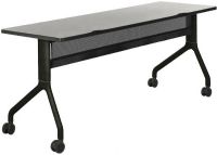 Safco 2043GRBL Rumba 72 x 24 Rectangle Table, Gray Top/Black Base, Integrated Cable Management, ANSI/BIFMA Meets Industry Standard, Powder Coat Finish Paint/Finish, Top Dimension 72"w x 24"d x 1"h, Dual Wheel Casters (two locking), 3" Diameter Wheel / Caster Size, 14-Gauge Steel and Cast Aluminum Legs, Steel Frame Base (2043GRBL 2043-GRBL 2043 GRBL) 