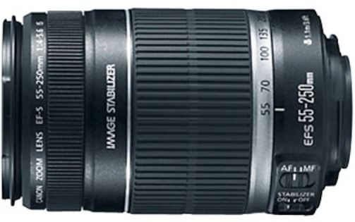 Canon 2044B002 EF-S 55-250mm f/4-5.6 IS Telephoto Zoom Lens, Lens Construction 12 elements in 10 groups, including one UD-glass element, Diagonal Angle of View 27 50'- 6 15' (with APS-C image sensors), Closest Focusing Distance 3.6 ft./1.1m (maximum close-up magnification 0.31x), Filter Size 58mm, UPC 013803079371 (2044-B002 2044 B002 EFS)